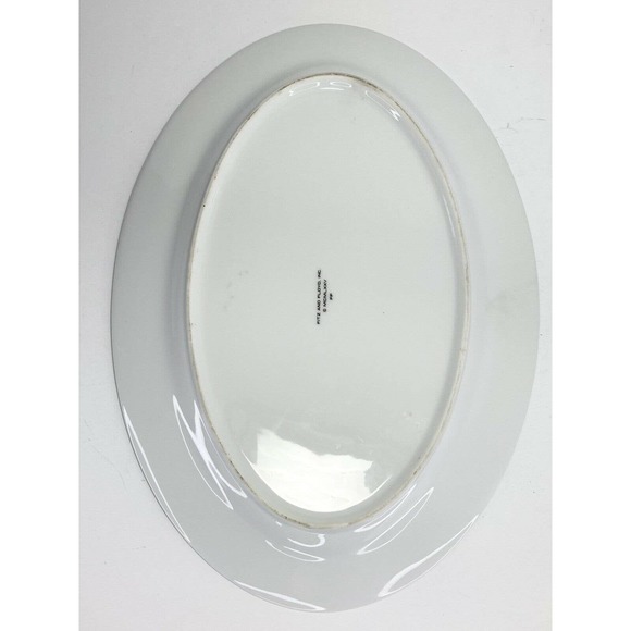 Fitz & Floyd RONDELET DARK BROWN, 14” Oval Serving Platter, Porcelain MCMLXXV - Picture 4 of 5